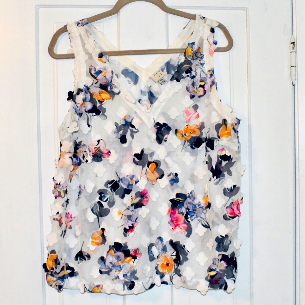 Sheer Floral Texture Top